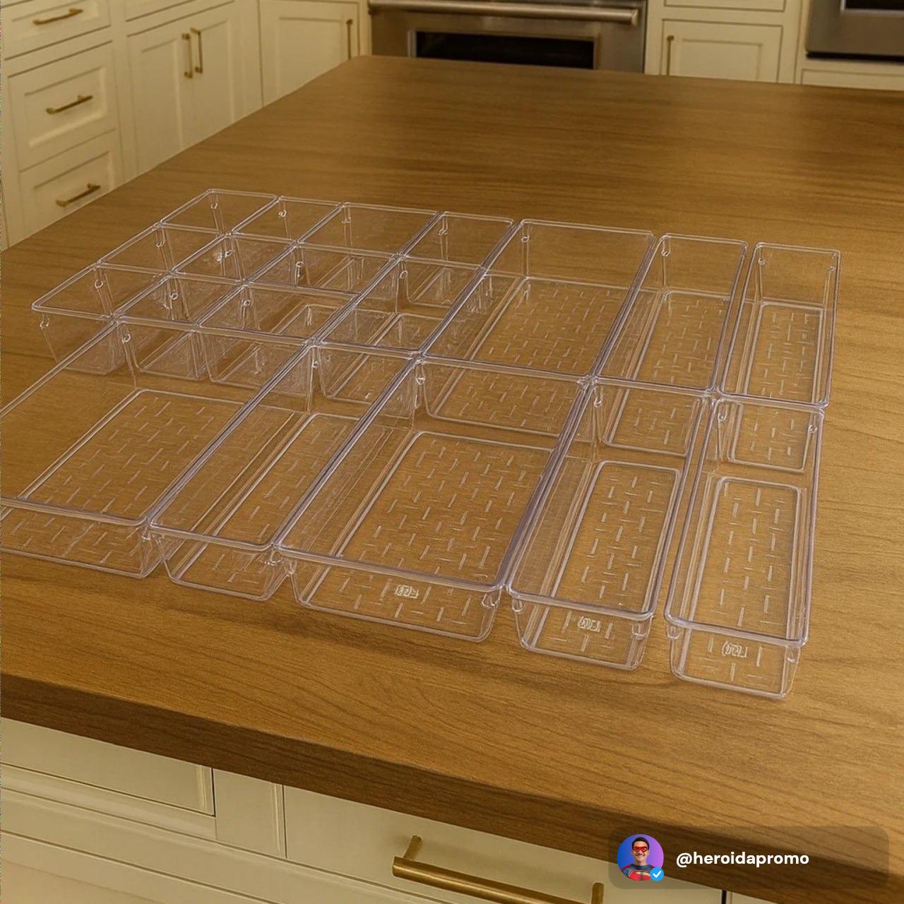 Kit 21 organizador multiuso modular gavetas acrilico rebirth