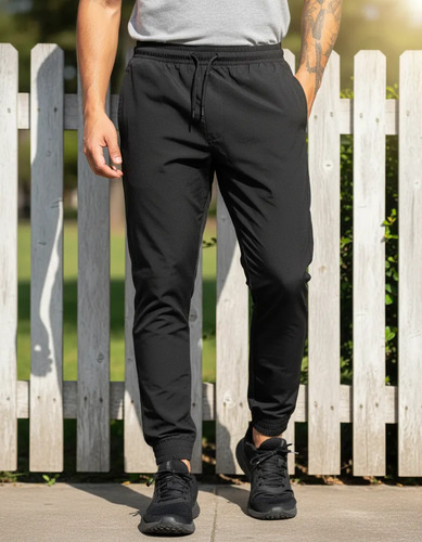 Calça Tactel Jogger Premium Fitness com 2 Bolsos