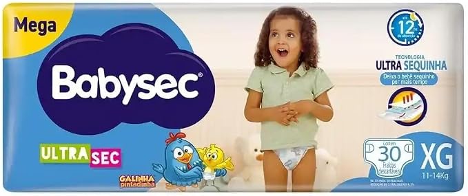Fralda Babysec Ultrasec Galinha Pintadinha XG 30 unidades