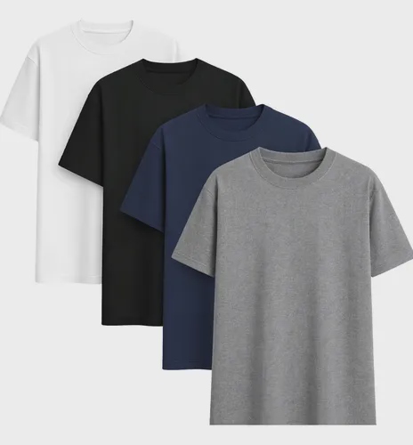 Kit 4 Camisas Camiseta Básica Lisa 100% Algodão Premium 30.1
