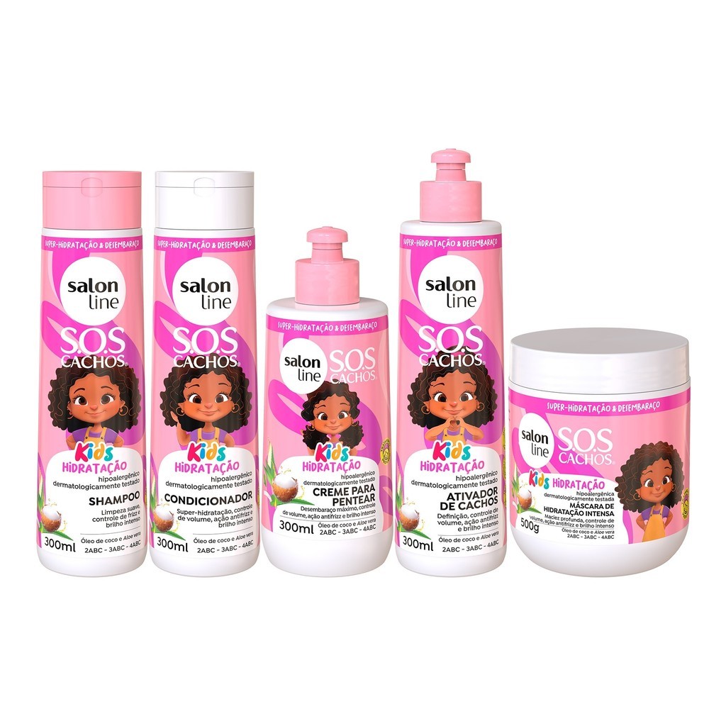 Kit SOS Cachos Kids Hidratação 5 Itens