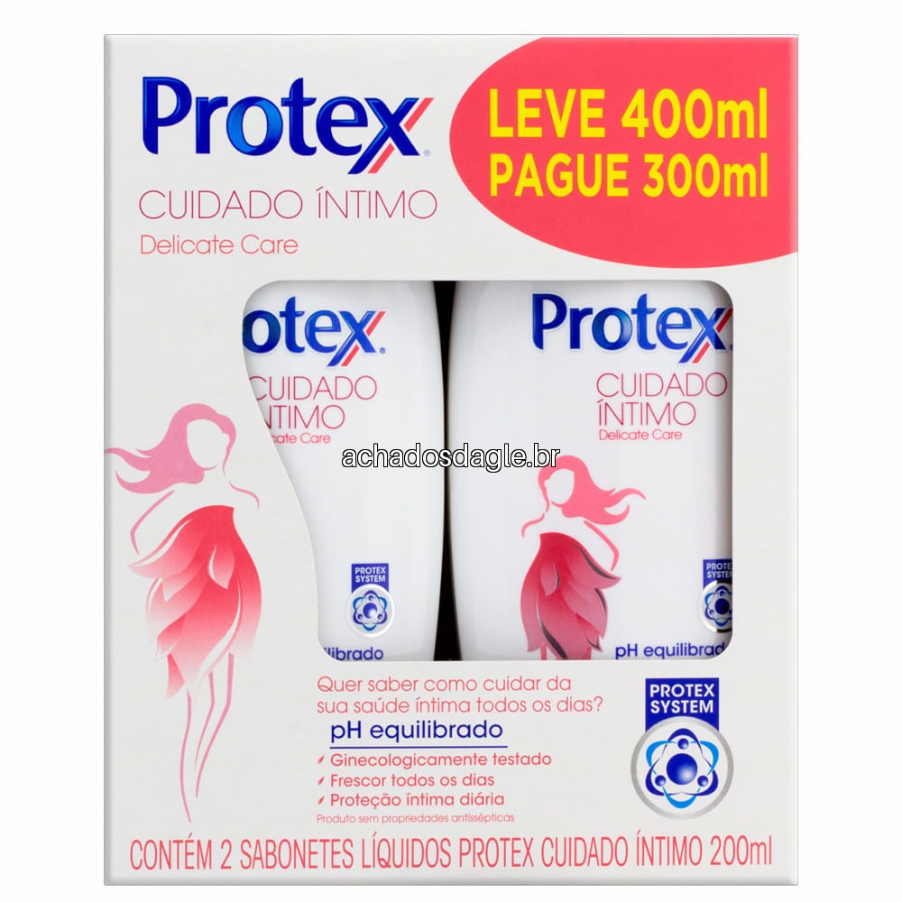 Kit Sabonete Líquido Íntimo Protex Delicate Care 2 Unidades 200ml