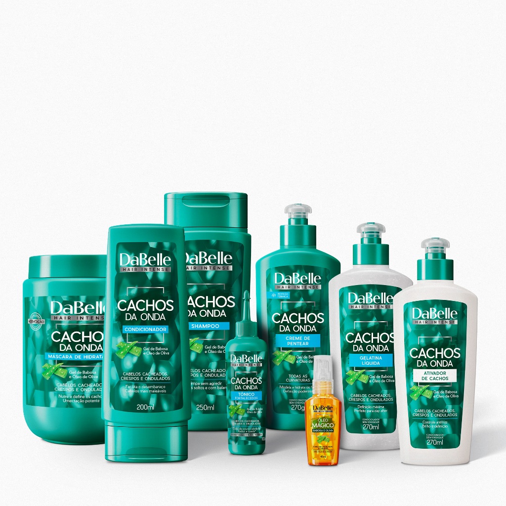 Kit Cachos da Onda DaBelle Hair 8 Produtos Máscara 800g