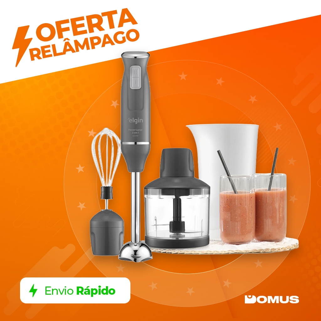 Mixer 3 em 1 Power Inox Lunar Elgin 600W com Processador