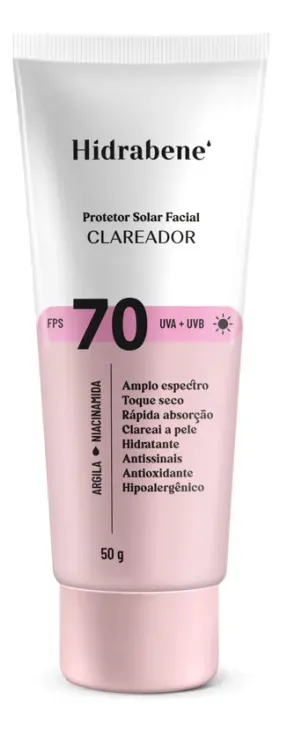 Hidrabene Protetor Solar FPS 70 Toque Seco 50g