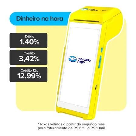 Maquininha de Cartão Mercado Pago Point Smart 2 4G Wi-Fi NFC Amarela