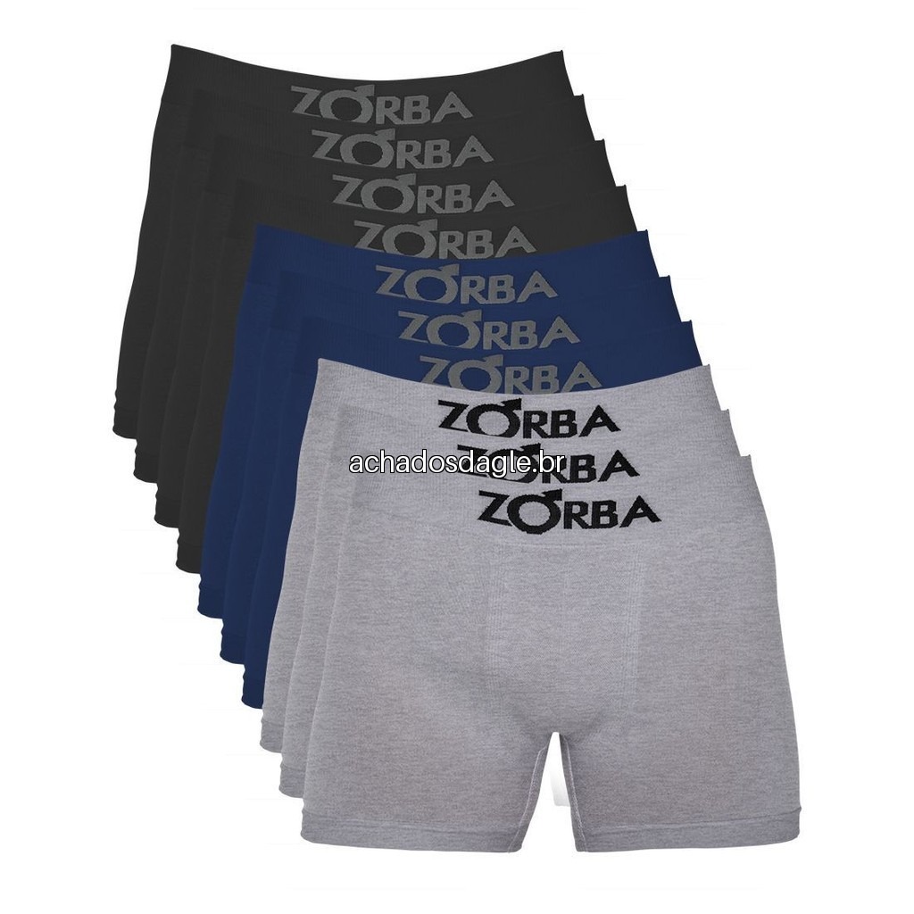 Kit 10 Cuecas Boxer Zorba Algodão Sem Costura