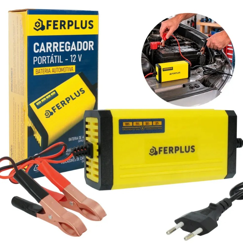 Carregador 12v 24w bivolt 2a moto carro inteligente