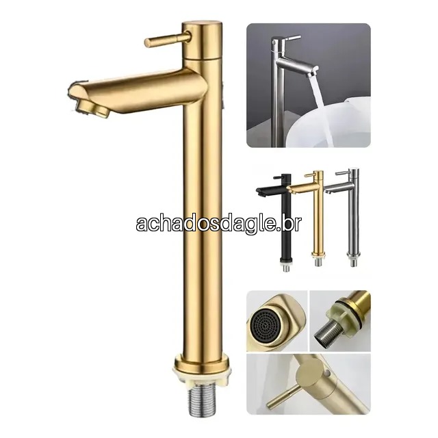 Torneira Dami Dm1130 Acabamento Fosco Dourado