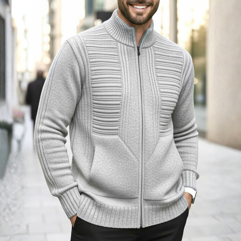 Jaqueta Masculina Com Ziper Blusa De Frio La Inverno Tricot