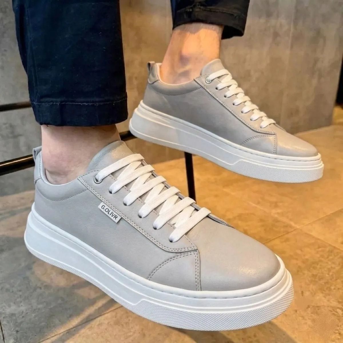 Sapato Masculino Casual Couro Legítimo Calce Fácil