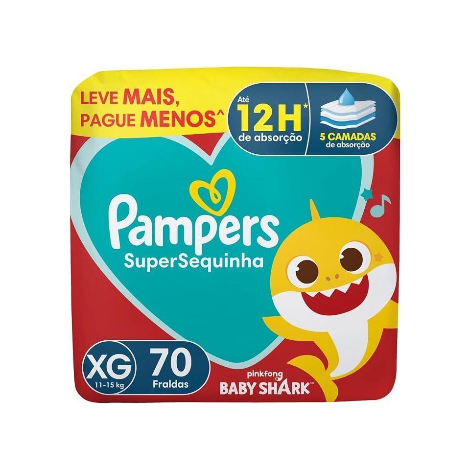 Fralda Pampers Supersequinha XG 70 unidades