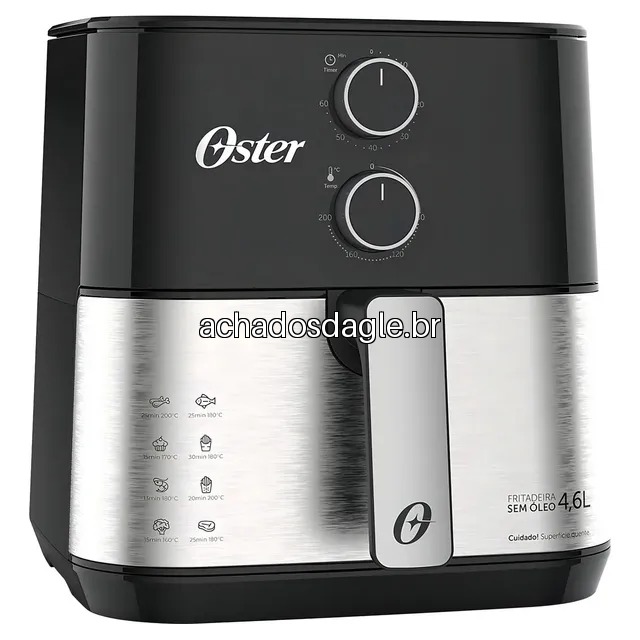 Fritadeira Sem Óleo Oster Black/Stainless 4,6 Litros 127V