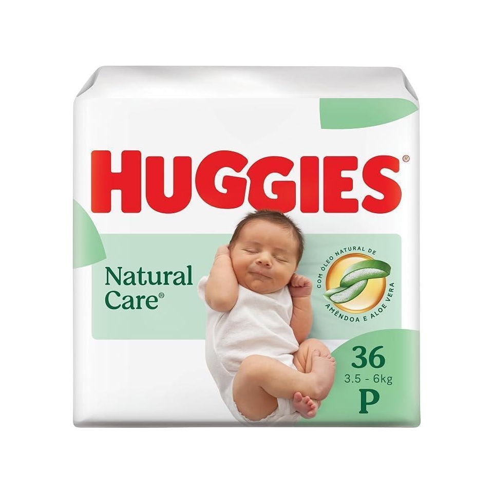 Fralda Huggies Natural Care P 36 unidades