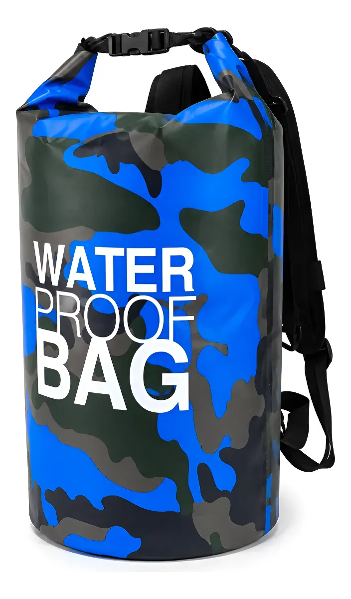 Bolsa Seca Impermeável 30l Alças Duplas Mochila Praia Esport Azul