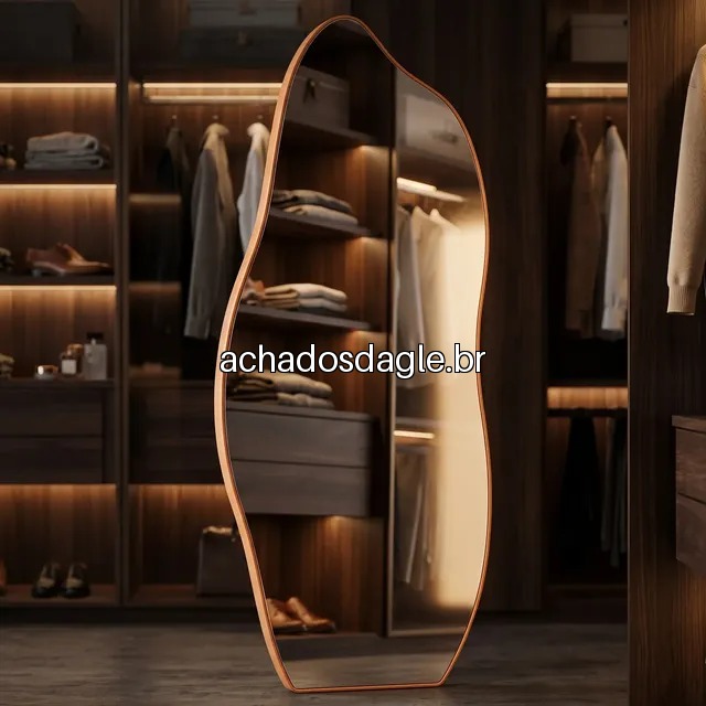 Espelho Decorativo Grande Corpo Inteiro Moldura Couro 170x70