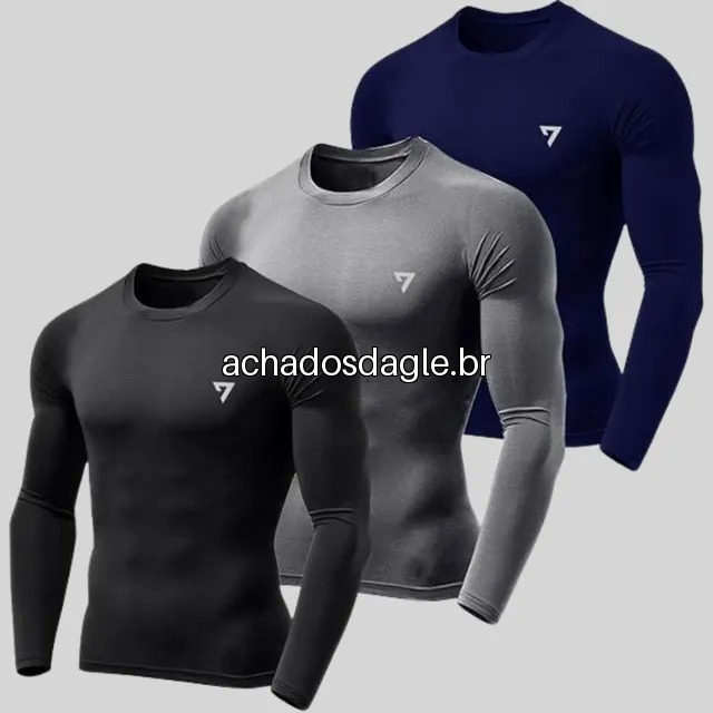 Kit 3 Camisetas Térmicas Segunda Pele