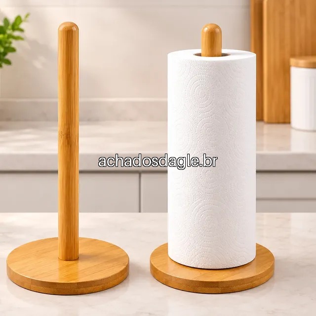 Suporte Porta Papel Toalha de Mesa em Bambu Marrom