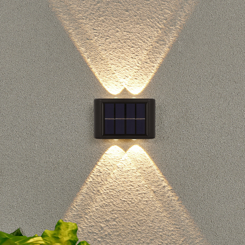 Luminária Solar de Parede 4 LED à prova d'água para jardim, muro e varanda