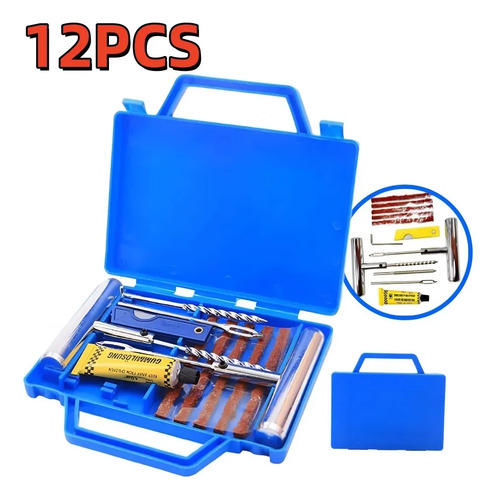 Kit Reparo Pneu Carro Moto Remendo com Maleta