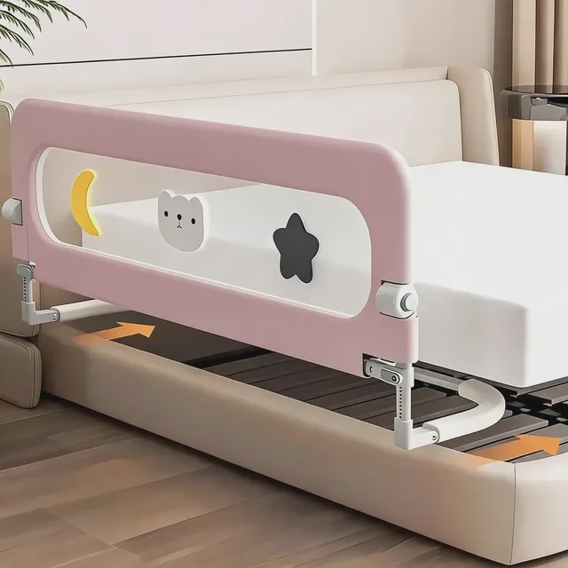 Grade protecao dobravel ajustavel de cama bebe 120x70cm