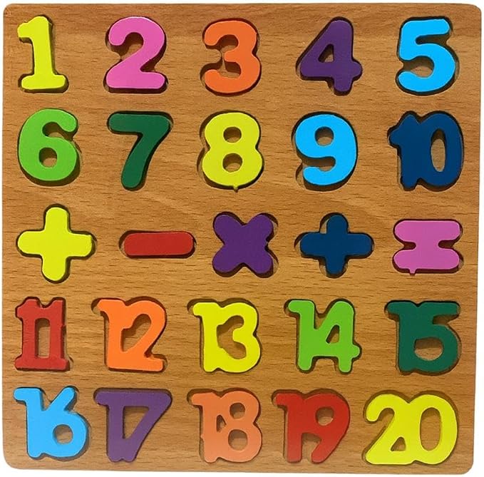 Oferta: Brinquedo Quadro Educativo Mosaico De Madeira Com Números