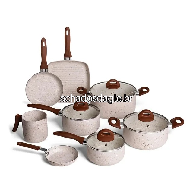 Conjunto de Panelas 8 Peças Ceramic Life Smart Plus Vanilla Brinox