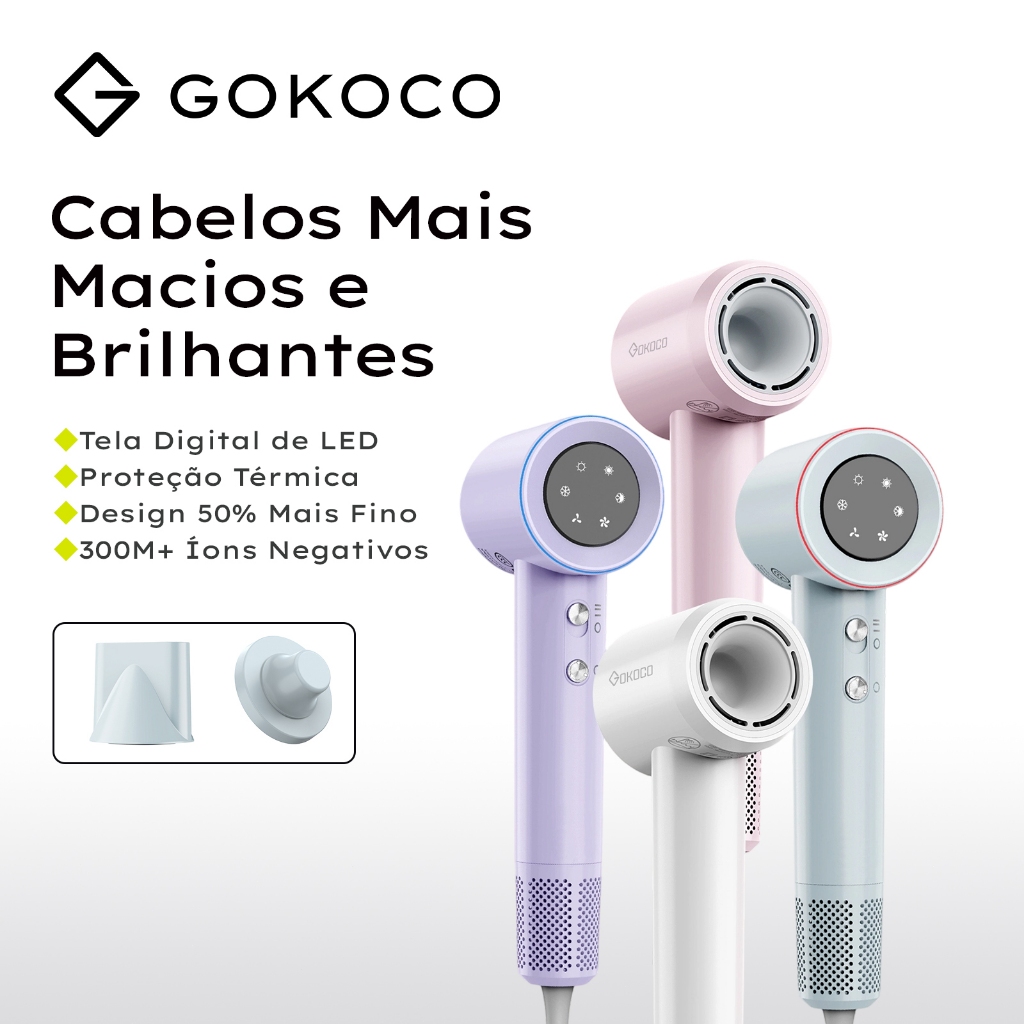 Secador de Cabelo 1500W Gokoco