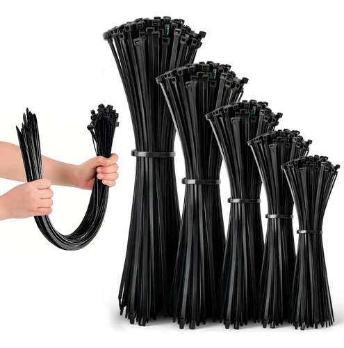 Kit 500 Fita Hellerman Cinta Plástica Enforca Gato 5 Tamanho Preto