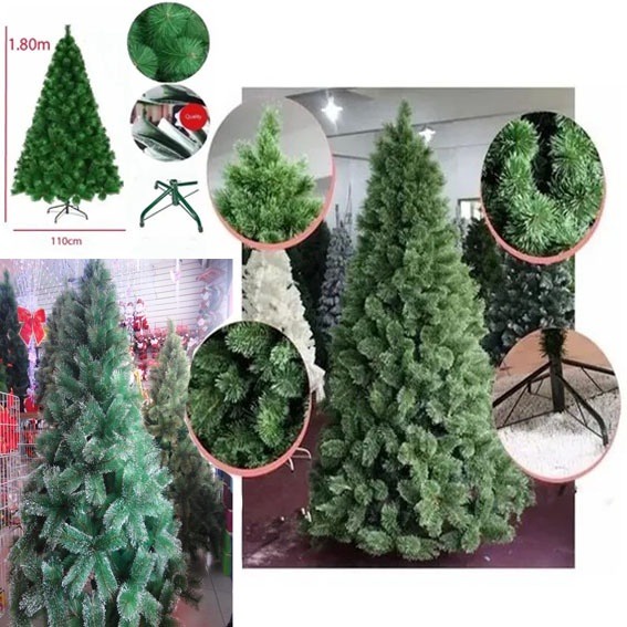 Arvore De Natal Pinheiro 2,10 Metros 566 Galhos Verde / Nevada C/ Neve e Branca Modelo Luxo 1,80m | Shopee Brasil