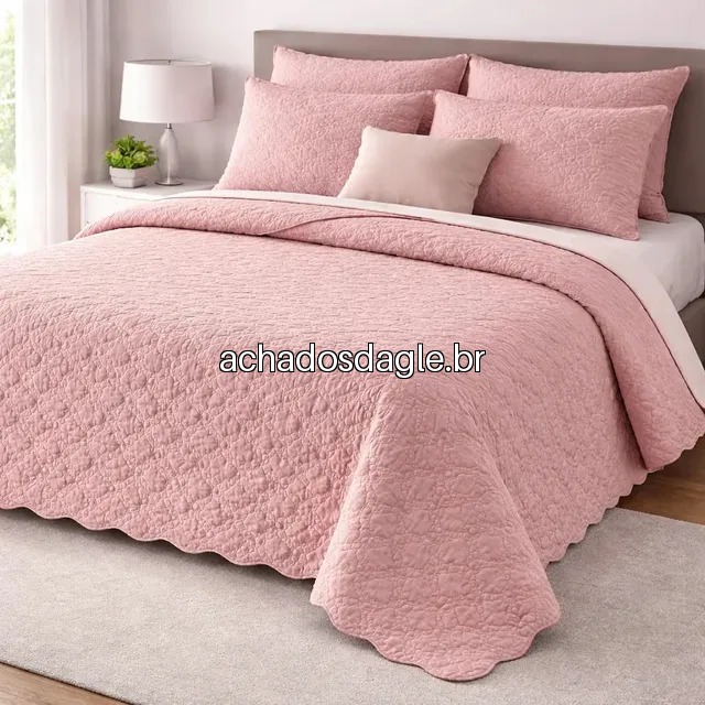 Cobre Leito Matelado Queen Laura Enxovais Dupla Face Rose