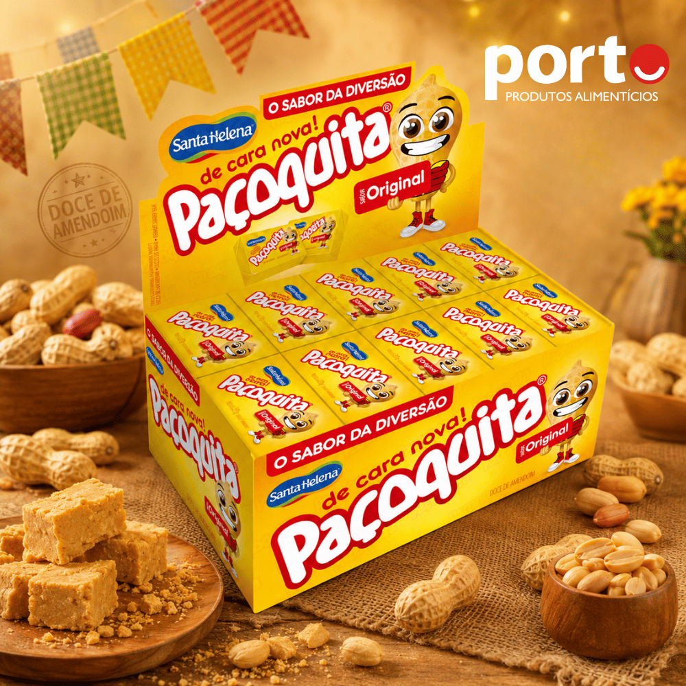 Paçoca Quadrada Paçoquita 1kg Festa Junina