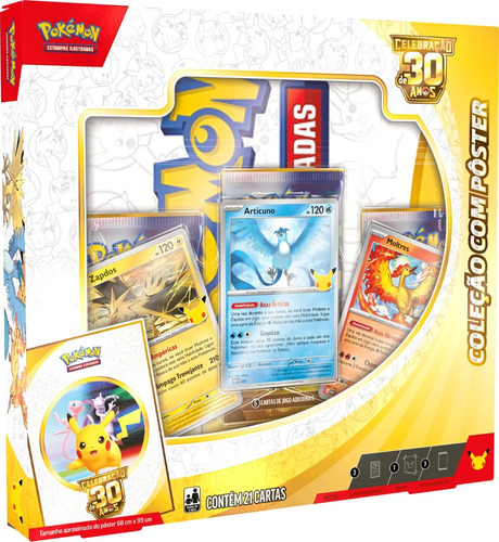 Pokémon TCG Coleção 30 Anos Box com Pôster Português