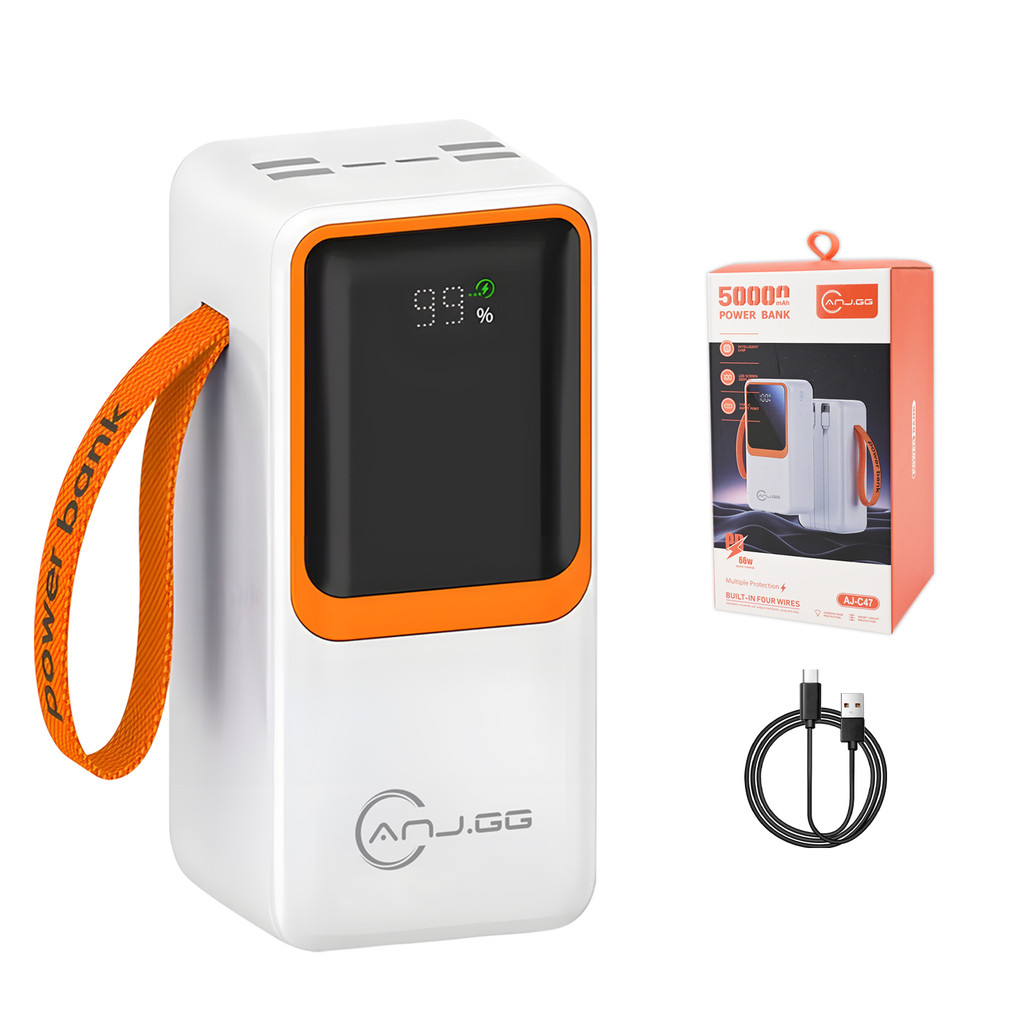 Power Bank 50000mAh Carga Rápida 66W com Display Digital