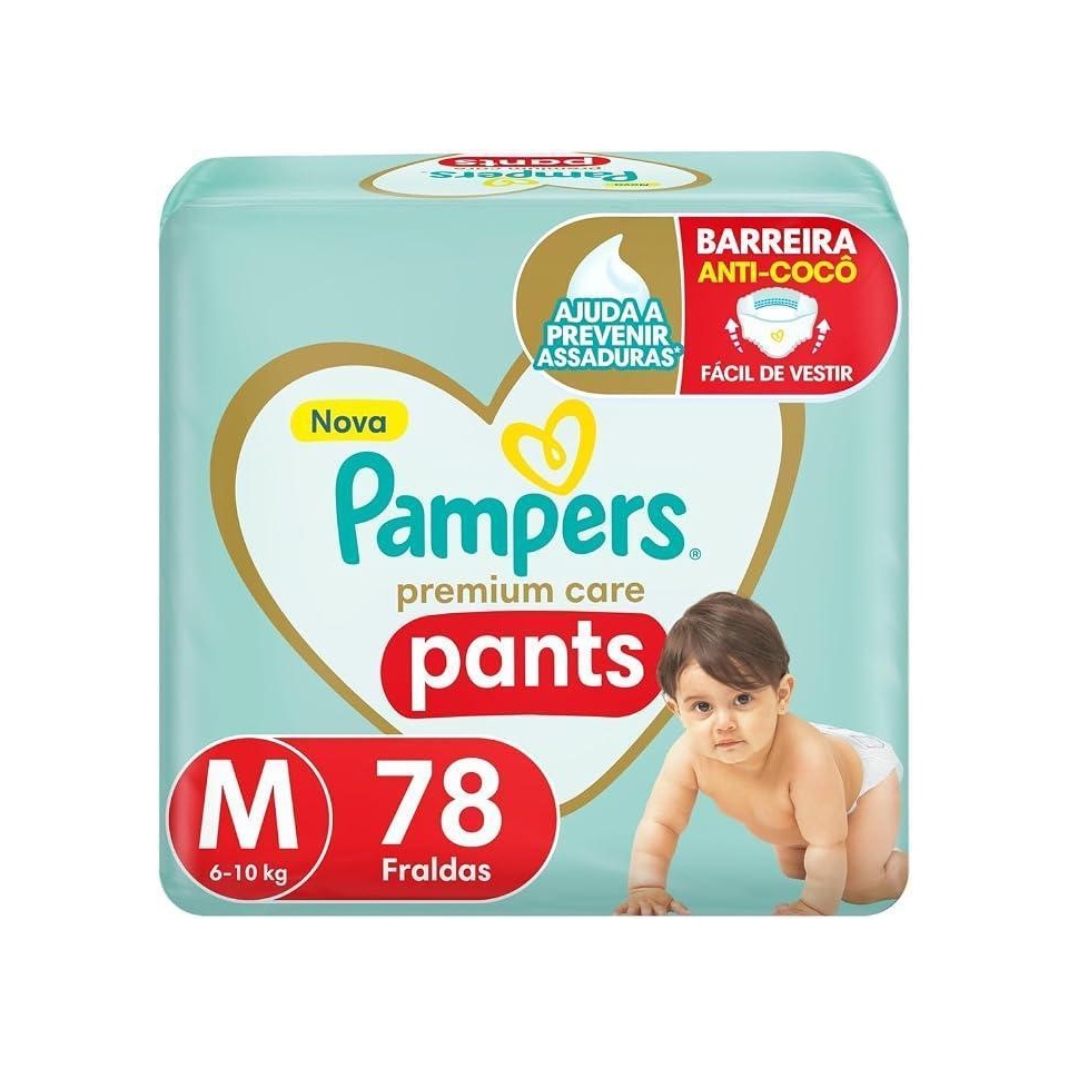 Fralda Pampers Premium Care Pants M 78 Unidades