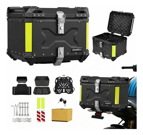 Baú de Alumínio Soarfly 55L com Suporte e Encosto
