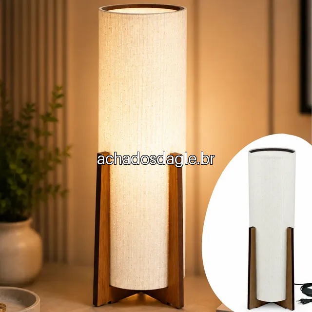 Luminaria Abajur Atlas de Madeira MDF Imbuia