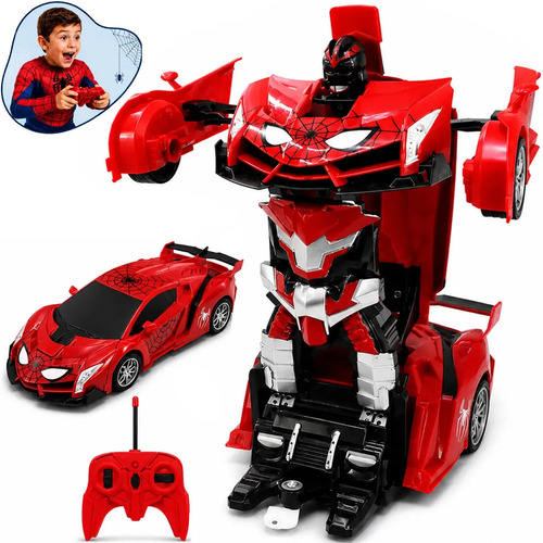 Carrinho de Controle Remoto Robô Transformer Homem-Aranha
