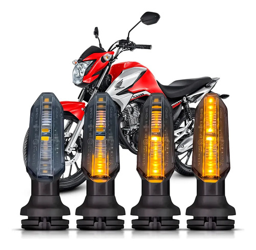 Kit 4 Pisca LED Seta Sequencial para Cb250 Twister e Titan 160