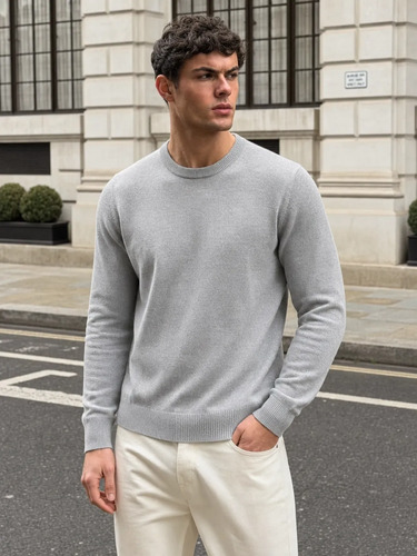 Sueter Polo Inverno 100% Algodão Masculino Marinho Premium - R$ 96,03