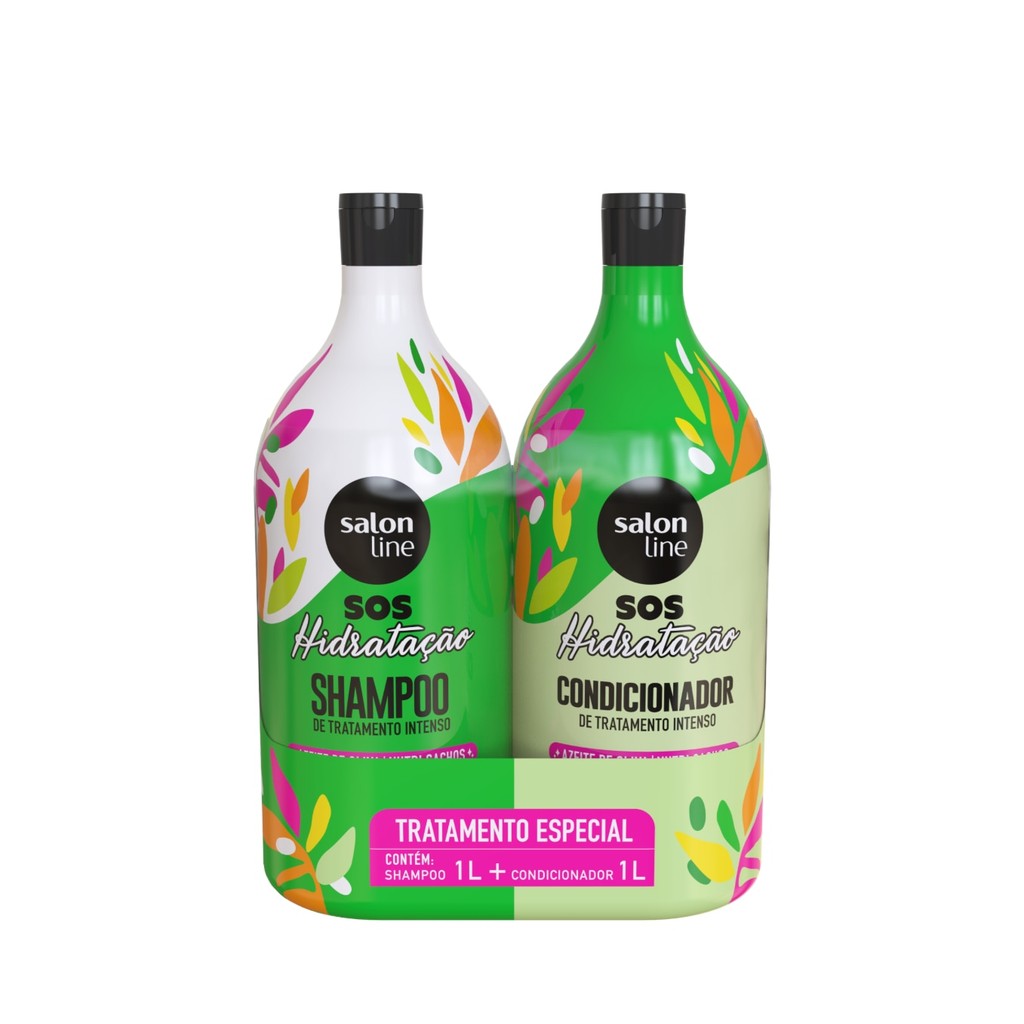 Kit S.O.S Hidratação Azeite de Oliva Shampoo e Condicionador Litrão Salon Line | Shopee Brasil