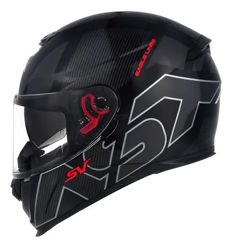 Capacete Asx Eagle Sv Lines Cor Preto Brilhante Tamanho 58