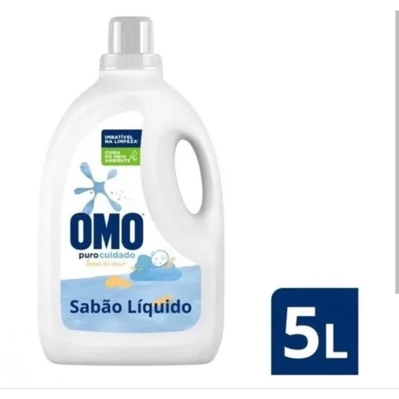 Omo Puro Cuidado 5L Omo Lavegem 5L sabão líquido coala chá branco escolha seu sabão e várias variação escolha | Shopee Brasil