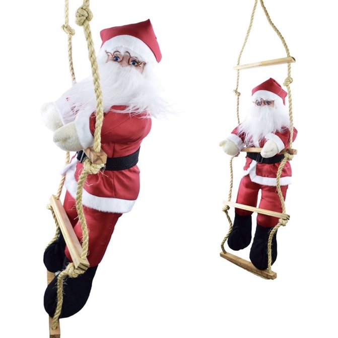 Boneco Papai Noel Enfeite Natal Subindo a Escada 90cm