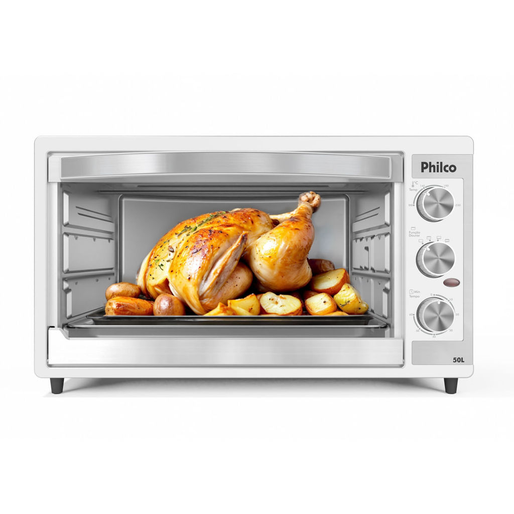 Forno Elétrico Philco 50L Branco Dupla Resistência