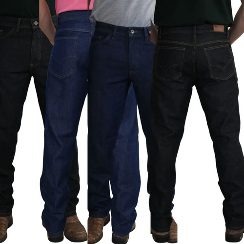 Kit 4 Calças Jeans Masculina Tradicional Corte Reto