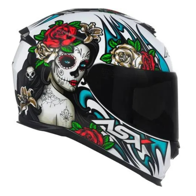 Capacete ASX Eagle Catrina Branco Brilho