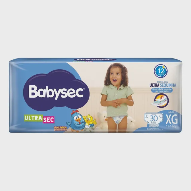 Fralda Descartável Babysec Ultrasec Galinha Pintadinha XG 30 Unidades