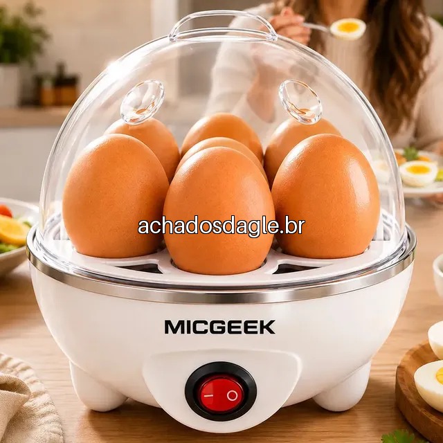 Cozedor de ovos automatico panela a vapor eletrica legumes eletrica portatil pratico rapido 7 ovos em 5min micgeek