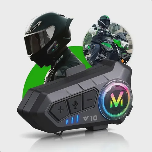 Intercomunicador para Capacete Moto Bluetooth com Luz RGB